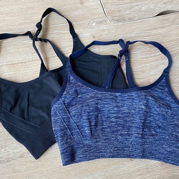 Under Armour Sports Bras Set of 2 Blue Black XS - Picture 3 of 12
